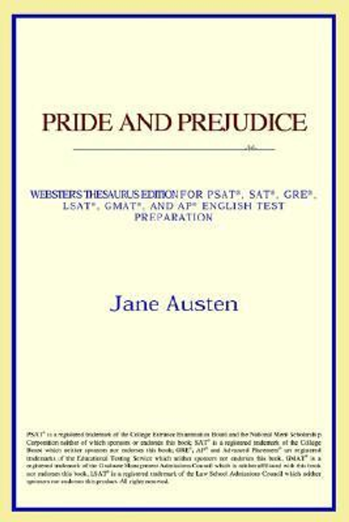 Pride and Prejudice (Websters Thesaurus Edition)